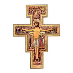 Cruz São Damião para parede 19 cm - 25236 - Betânia Loja Católica 