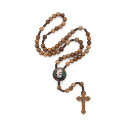 Terço de Madeira com Cordão - São Padre Pio - 8mm - 33302 - Betânia Loja Catolica 