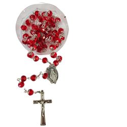 Terço Acrílico Cristal Vermelho- 8mm - 31465 - Betânia Loja Catolica 