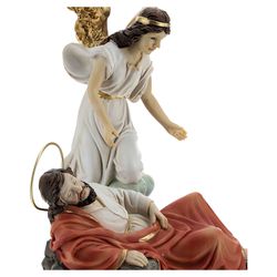 Conjunto São José dormindo e anjo resina 20 cm - 26804 - Betânia Loja Católica 