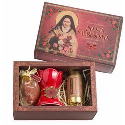 Kit Santa Teresinha de Lisieux - Rosa Vermelha - 31115 - Betânia Loja Católica 