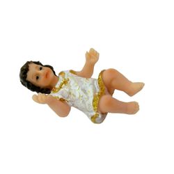 Enfeite Resina Menino Jesus Roupa Branca 7 cm - 26500 - Betânia Loja Catolica 