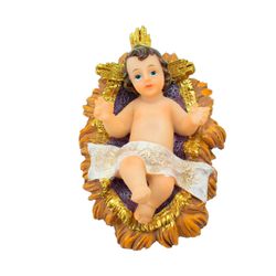 Menino Jesus Na Manjedoura 12cm - Resina - 30682 - Betânia Loja Católica 