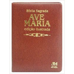 Bíblia Ave Maria - Edição Ilustrada - Média - Marrom - 7747 - Betânia Loja Católica 
