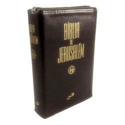 Bíblia de Jerusalém - Editora Paulus - Couro Marrom Ziper - 6 - Betânia Loja Catolica 