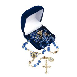 Terço Nossa Senhora Aparecida Cristal Azul - 23787 - Betânia Loja Catolica 
