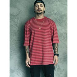 Camiseta Oversized Dark Red Listra - CODRL - Betta13