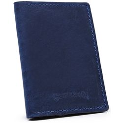 Carteira De Couro Slim - Blue/Havana