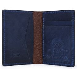 Carteira De Couro Slim - D.Brown/Blue