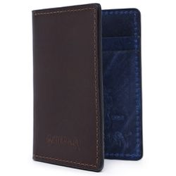 Carteira De Couro Slim - D.Brown/Blue - BETTERMAN