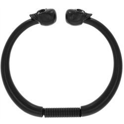 Pulseira Skull De Metal Preto Fosco