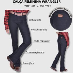 CALÇA JEANS FEMININA WRANGLER PRETA - 21M4CWK60 - BHCOUNTRY