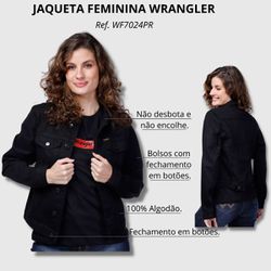 JAQUETA FEMININA WRANGLER PRETA - WF7024 - BHCOUNTRY