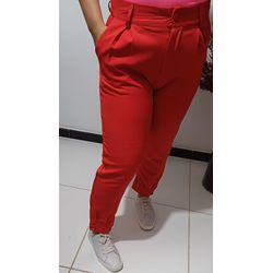 CALÇA ALFAIATARIA VERMELHA - 1210 - Biavic Boutique