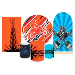 Kit Casadinho + Painel Romano Tema Motocross - Loja | Bibi Painéis