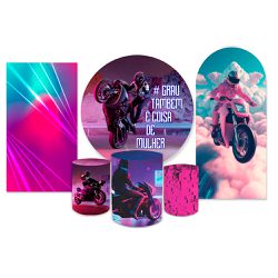 Kit Casadinho + Painel Romano Tema Grau Rosa - Loja | Bibi Painéis