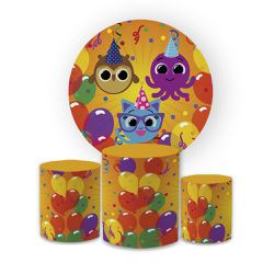 Kit Capa Painel Redondo + Trio Cilindros Decoração... - Loja | Bibi Painéis