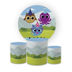 Kit Capa Painel Redondo + Trio Cilindros Decoração... - Loja | Bibi Painéis