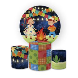Kit Capa Painel Redondo + Trio Cilindros Decoração... - Loja | Bibi Painéis