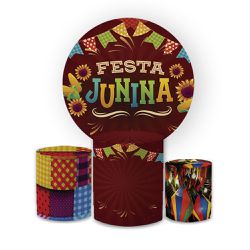 Kit Capa Painel Redondo + Trio Cilindros Decoração... - Loja | Bibi Painéis