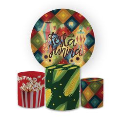 Kit Capa Painel Redondo + Trio Cilindros Decoração... - Loja | Bibi Painéis