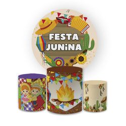 Kit Capa Painel Redondo + Trio Cilindros Decoração... - Loja | Bibi Painéis