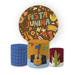 Kit Capa Painel Redondo + Trio Cilindros Decoração... - Loja | Bibi Painéis