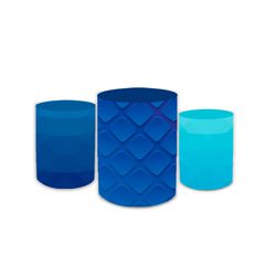 Kit Trio De Cilindros Geométrico Azul - Loja | Bibi Painéis