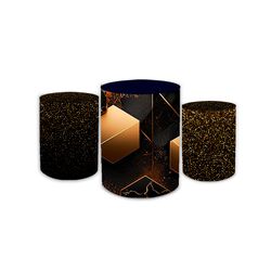 Kit Trio De Cilindros Geométrico Preto - Loja | Bibi Painéis