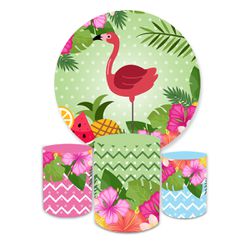 Kit Capa Painel + Trio Tropical Flamingo - Loja | Bibi Painéis