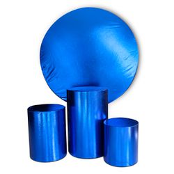 Kit Capa Painel + Trio Cilindros Metalizado Azul - Loja | Bibi Painéis