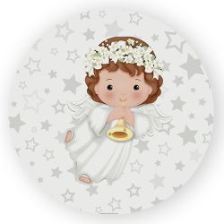 Capa Painel Redondo Decorativo Tema Anjinho Cute D... - Loja | Bibi Painéis