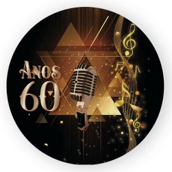 Capa Painel Redondo Decorativo Tema Anos 80 Retrô ... - Loja | Bibi Painéis