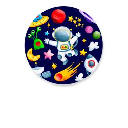 Capa Painel Redondo Decorativo Tema Astronauta Esp... - Loja | Bibi Painéis