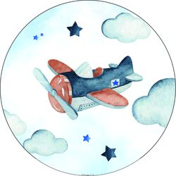 Capa Painel Redondo Decorativo Tema Aviador Decora... - Loja | Bibi Painéis