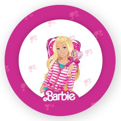 Capa Painel Redondo Decorativo Tema Barbie Girl De... - Loja | Bibi Painéis