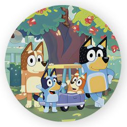 Capa Painel Redondo Decorativo Tema Bluey Decoraçã... - Loja | Bibi Painéis