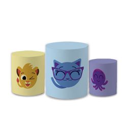 Trio Capas de Cilindros Sublimados Decorativo Tema... - Loja | Bibi Painéis