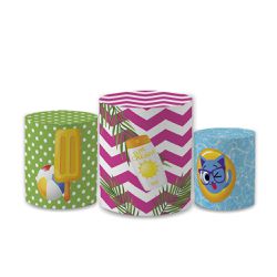 Trio Capas de Cilindros Sublimados Decorativo Tema... - Loja | Bibi Painéis