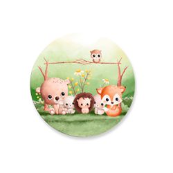 Capa Painel Redondo Decorativo Tema Bosque Animais... - Loja | Bibi Painéis