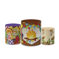 Trio Capas de Cilindros Sublimados Decorativo Tema... - Loja | Bibi Painéis