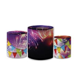 Trio Capas de Cilindros Sublimados Decorativo Tema... - Loja | Bibi Painéis