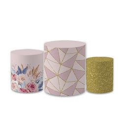 Trio Capas de Cilindros Sublimados Decorativo Tema... - Loja | Bibi Painéis