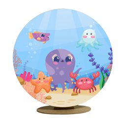 Capa Mini Painel Redondo 50x50cm Decorativo Tema F... - Loja | Bibi Painéis