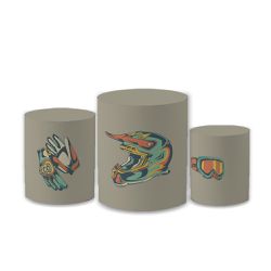 Trio Capas de Cilindros Sublimados Decorativo Tema... - Loja | Bibi Painéis