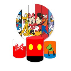 Kit Capa Painel + Trio Cilindros Turma Do Mickey - Loja | Bibi Painéis