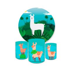 Kit Capa Painel + Trio Cilindros Lhamas 03 - Loja | Bibi Painéis