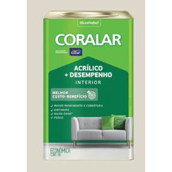 TINTA CORALAR BRANCO NEVE 18L ACRILICO + DESEMPENHO INTERIOR - Marjo Material de Construção