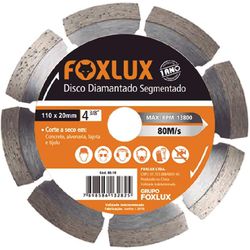 Disco Diamantado Segmentado 4.3/8'' 110x20 Foxlux - Bignotto Ferramentas