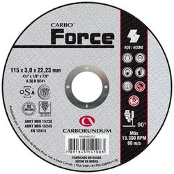 Disco de Corte Carbo Force 115 x 3,0 x 22,23 MM - Bignotto Ferramentas